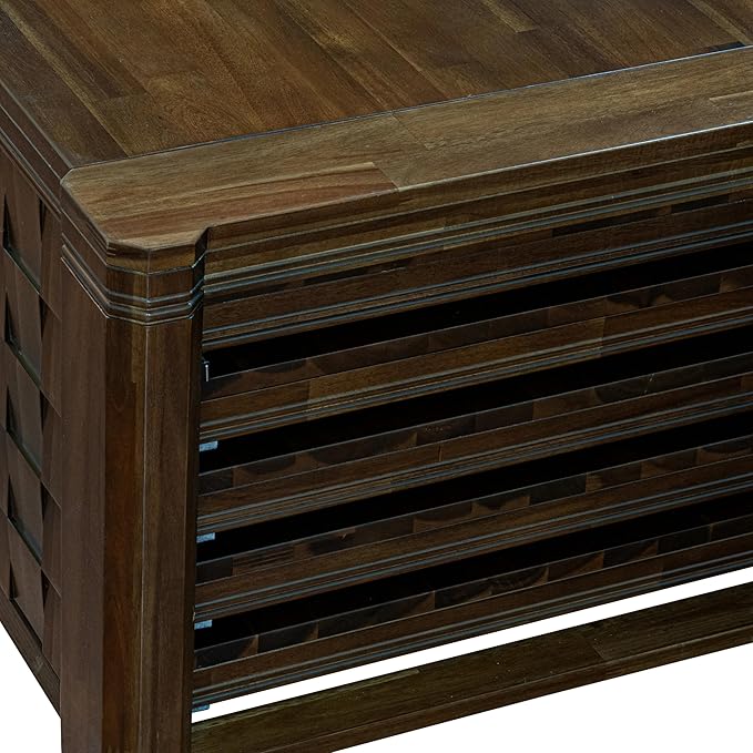 X12DA-0C8-12 14-Pc Mid Century Dining Set includes an Extendable Rectangle Kitchen Table, 1 Coffee Table and 12 Polyester Fabric Dining Chairs, 39x120 Inch, Antique Walnut