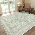 GENIMO 9x12 Runner Rugs for Hallway, Machine Washable Non Slip Vintage Rugs, Low Pile Lightweight Soft Print Rug for Enrtyway, Corridor, Home Office, Kitchen, Oat Light