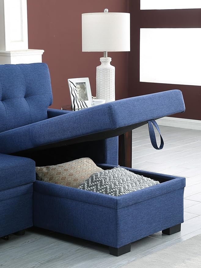 Ball & Cast L-Shape Reversible Sectional Sleeper Sofa Bed,4 in 1 Pull Out Couch with Storage Chaise USB Ports & Cup Holder,Convertible Sleeper Corner Couch Pull-Out Sofa Bed,for Living Room,Office