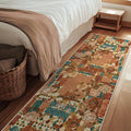 GENIMO Floral Runner Rug 2X6, Machine Washable Non Slip Vintage Patchwork Hallway Runner, Ultra-Thin Low Pile Runners for Indoor Entryway, Hallway, Kitchen and Corridor,Rose Red