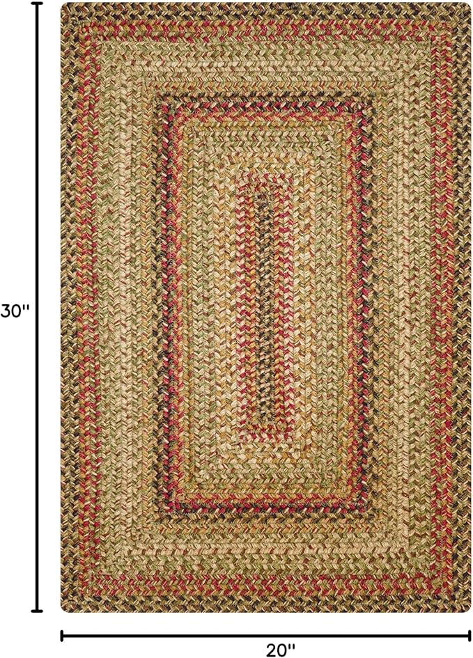 Kingston Country Kitchen Rugs 20x30– A Jute Braided Multi Color Rug to Use in Kitchen, Entryway, and Bathroom