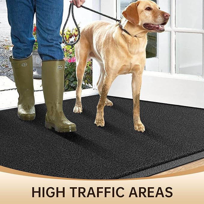 Amyracel Front Door Mat Indoor Outdoor Entrance, 36" x 48" All-Season Waterproof Heavy Duty Doormat for Outside Entry, Stain and Fade Resistant, Low Profile, Easy Clean Patio Entryway Mat