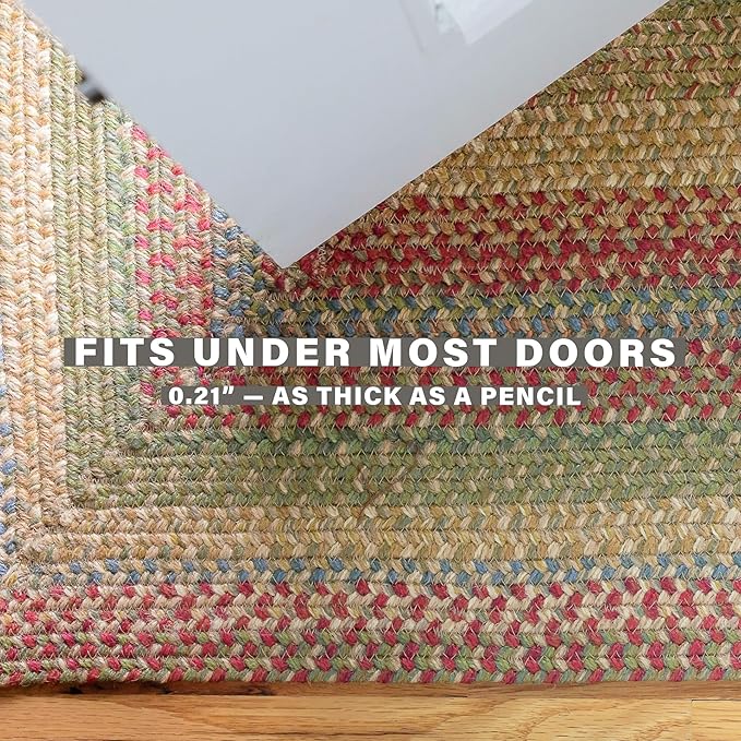 Azalea Multicolor Braided Oval Rug, Jute, 4x6' - Perfect Country Primitive Decor for Entryway, Bedroom, Everywhere
