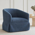 Swivel Accent Chair, 360 Degree Performance Fabric Armchair Modern Barrel Chairs Armchair for Living Room Bedroom Home and Office,Blue