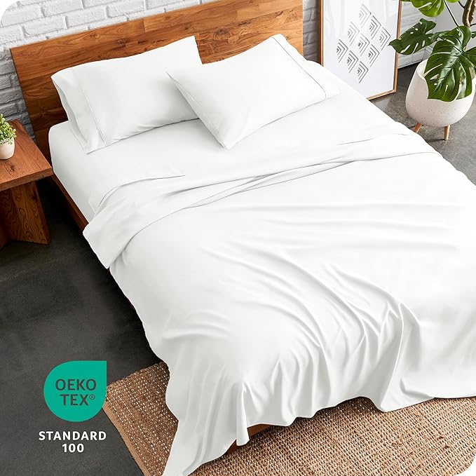 Bare Home Split California King Sheet Set - 1800 Ultra-Soft Microfiber Split California King Bed Sheets - Double Brushed - Deep Pockets - Easy Fit - 5 Piece Set - Bed Sheets (Split Cal King, Cream)