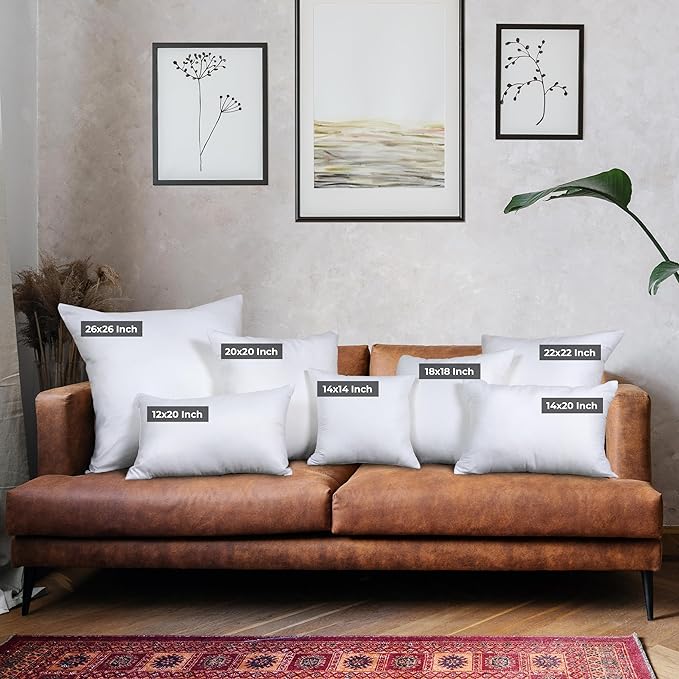 Utopia Bedding Throw Pillows (Set of 4, White), 14 x 14 Inches Pillows for Sofa, Bed and Couch Decorative Stuffer Pillow