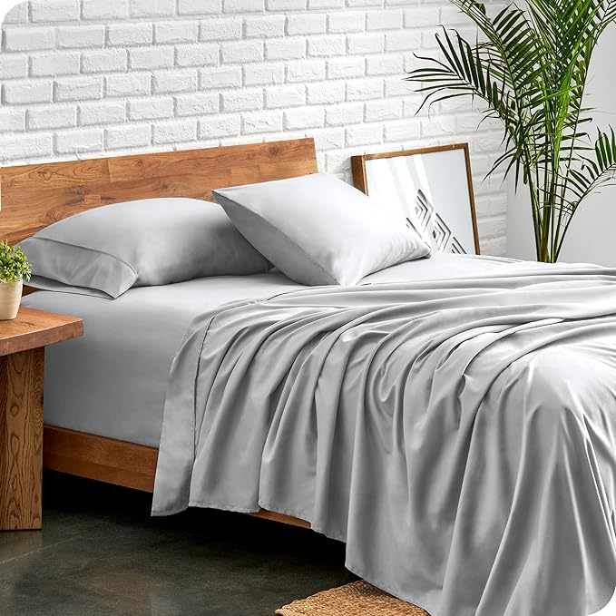 Bare Home King Sheet Set - 1800 Ultra-Soft Microfiber King Bed Sheets - Double Brushed - Deep Pockets - Easy Fit - 4 Piece Set - Bed Sheets (King, French Grey)