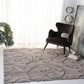 SAFAVIEH Florida Shag Collection Area Rug - 11' Square, Grey & Light Blue, Scroll Design, Non-Shedding & Easy Care, 1.2-inch Thick Ideal for High Traffic Areas in Living Room, Bedroom (SG455-1160)