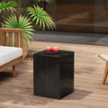 Christopher Knight Home Bard 18" Square Living Room Side Table, Wood-Like Distressed Finish End Table, Decorative Accent Table for Indoor Outdoor Usage, Space Saving Furniture, Black