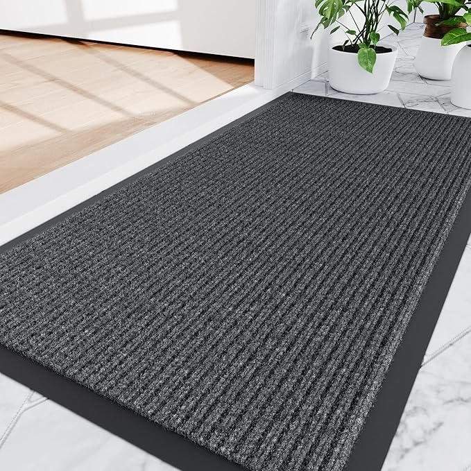 Amyracel Front Door Mat Indoor Outdoor Entrance, 36'' x 72'' All-Season Waterproof Heavy Duty Doormat for Outside Entry, Stain and Fade Resistant, Low Profile, Easy Clean Patio Entryway Mat