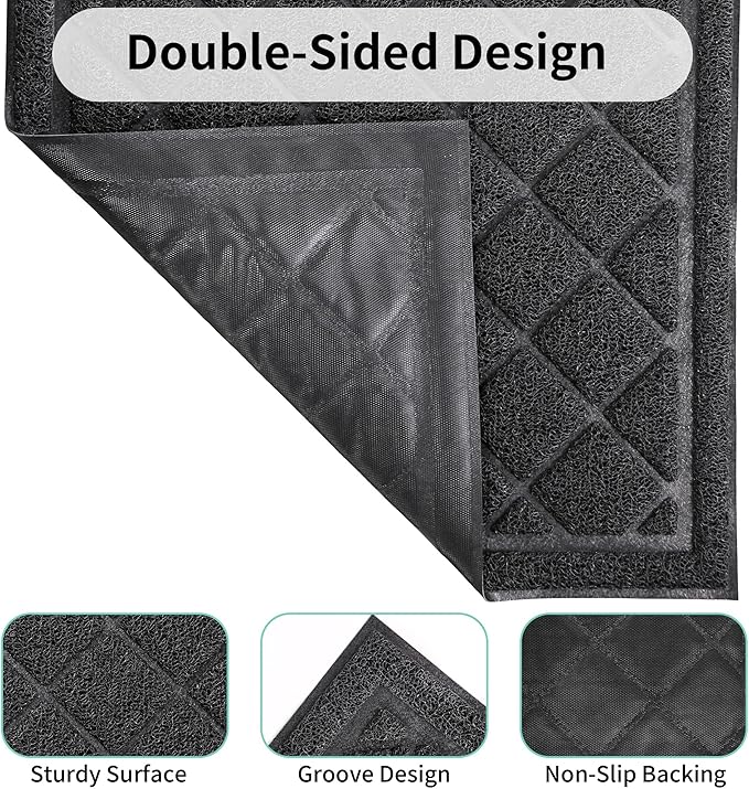 Front Door Mat Indoor Outdoor, 60" x 36" Non Slip Welcome Doormat for Entryway, Heavy Duty Low Profile Entrance Rug for High Traffic Areas, Patio, Outside Entry, Yard, Porch Waterproof