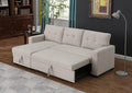 Devion Furniture Philly 4-in-1 Convertible L Shaped Couch with Pull Out Bed and Storage, Sectional Sleeper Sofa with Reversible Chaise for Living Room, Apartment, Bedroom, Office