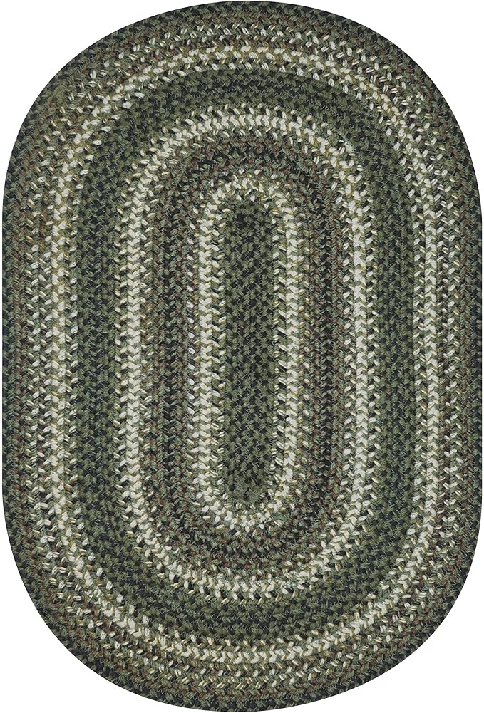 Pinecone Oval Woven Rug 27x45 - Country Style Braided Jute Entryway Rug for Rustic Decor