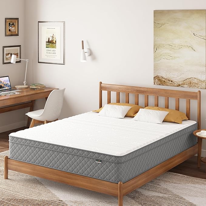 Queen Mattress, 12 Inch Cooling-Gel Memory Foam and Pocket Spring Hybrid Mattress, Queen Bed Mattressess in a Box, CertiPUR-US Certified, Medium Firm