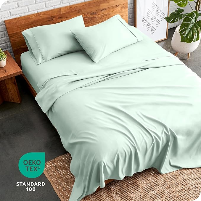 Bare Home King Sheet Set - Luxury 1800 Ultra-Soft Microfiber King Bed Sheets - Double Brushed - Deep Pockets - Easy Fit - 4 Piece Set - Bedding Sheets & Pillowcases (King, Spring Mint)