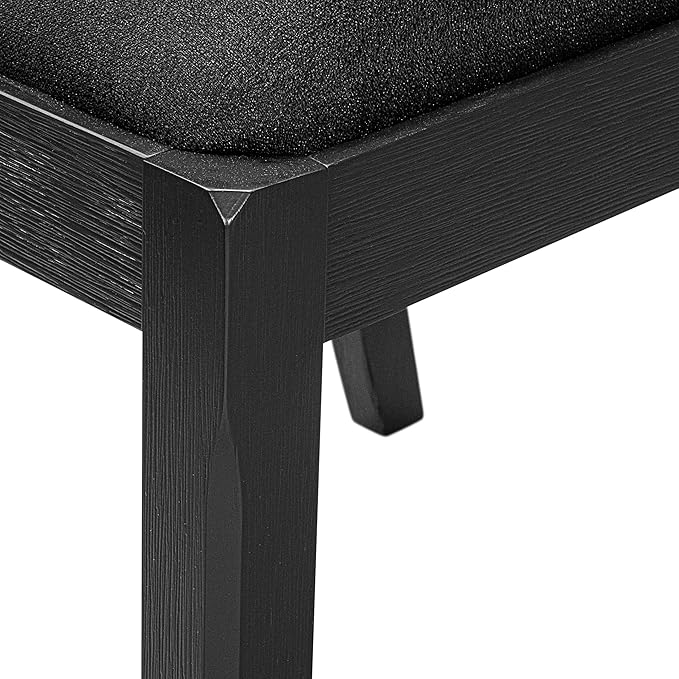 East West Furniture LGX17-BLK-24 -7 Piece Dining Set Includes a Rectangular Kitchen Table with Black Tabletop and 6 Stackable Polyester Fabric Chairs, Black