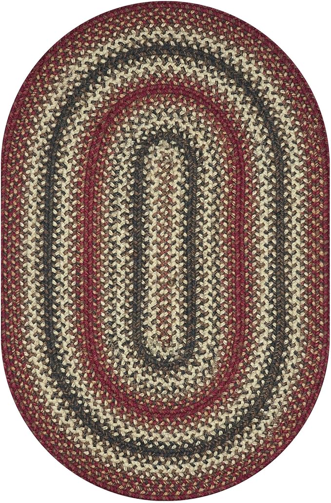 Homespice Chester Country Rugs for Living Room 8x10' Oval Braided Rug