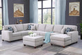 Devion Furniture Philly Sectional Modular Sofa with Ottoman for Living Room, Apartment, Bedroom, Office, Dorm