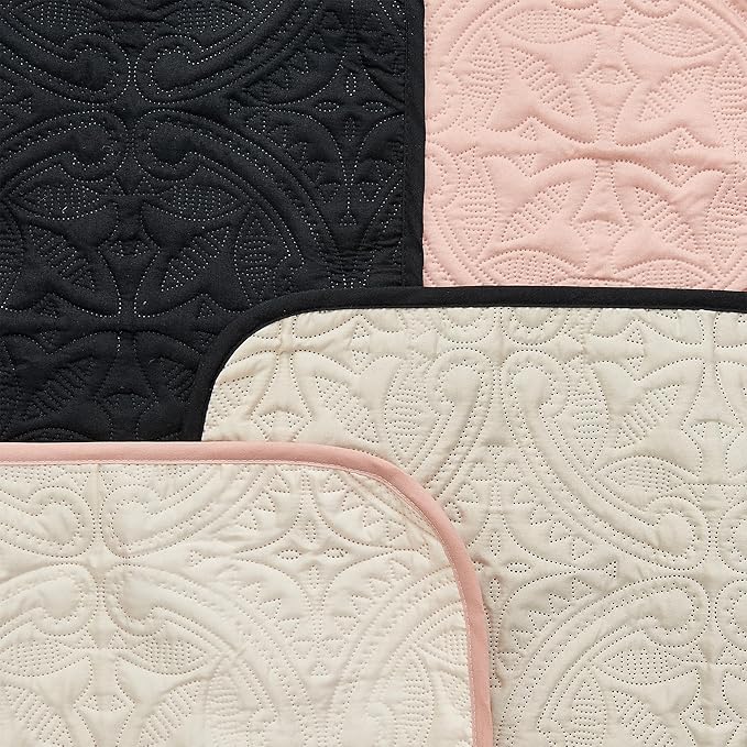 Great Bay Home Reversible Sofa Cover - Washable Slipcover Furniture Protector with Elastic Straps - Couch Cover for Dogs, Kids, and Pets - Quilted & Stitched Detail (Sofa, Black/Taupe)