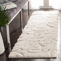 SAFAVIEH Florida Shag Collection Runner Rug - 2'3" x 9', Creme & Creme, Scroll Design, Non-Shedding & Easy Care, 1.2-inch Thick Ideal for High Traffic Areas in Living Room, Bedroom (SG455-1111)