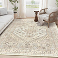 zesthome 5x7 Area Rugs - Ultra-Thin Washble Rug, Stain Resistant Anti Slip Backing Rugs for Living Room,Bedroom, Vintage Home Decor Area Rug
