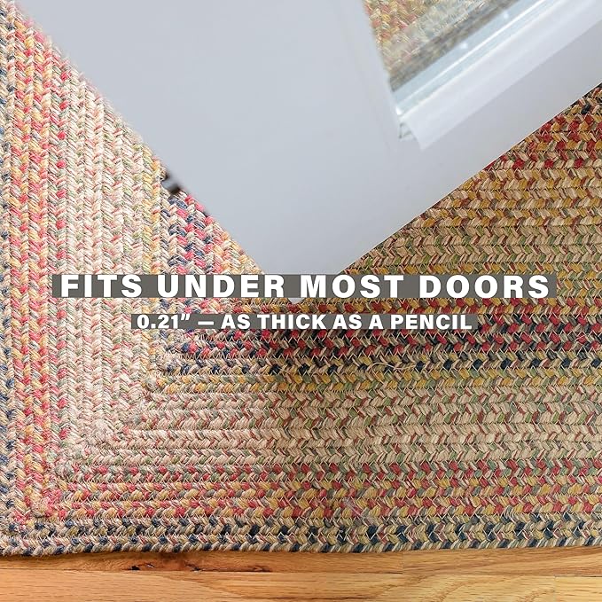 Homespice Kingston Jute Braided Rugs for Bedroom 4x6' – Ideal as Multicolor Country Rugs for Living Room and Bedroom