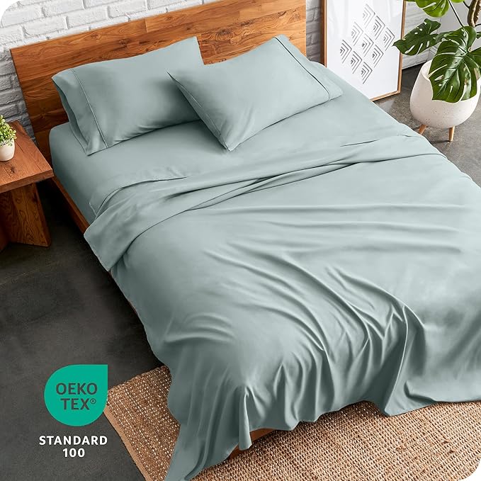 Bare Home Twin Sheet Set - 1800 Ultra-Soft Microfiber Twin Bed Sheets - Double Brushed - Deep Pockets - Easy Fit - Extra Soft - 3 Piece Set - Bedding Sheets & Pillowcases (Twin, Sea Spray)