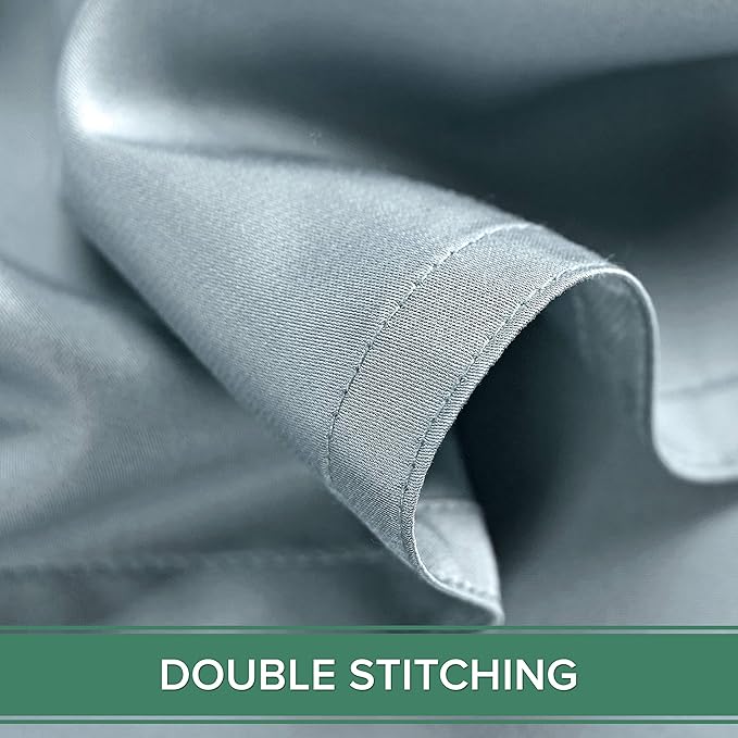 Twin Sheets by Pure Bamboo, Genuine 100% Organic Viscose Derived from Bamboo Bed Sheet Set, Luxuriously Soft & Cooling, Double Stitching, Lifetime Quality Promise (Twin, Sterling Blue)