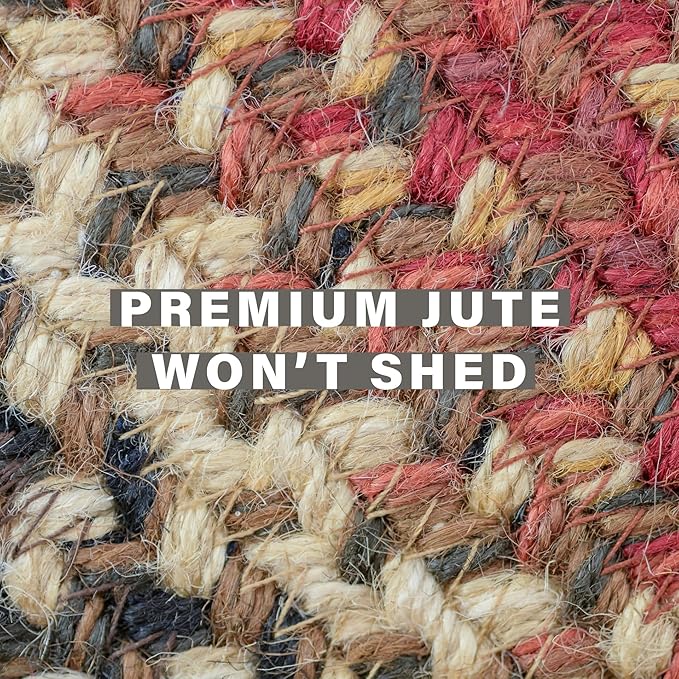 Homespice Chester Country Rugs for Living Room 8x10' Oval Braided Rug