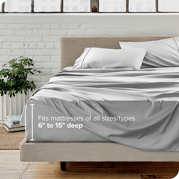 Bare Home King Sheet Set - Luxury 1800 Ultra-Soft Microfiber King Bed Sheets - Double Brushed - Deep Pockets - Easy Fit - 4 Piece Set - Bedding Sheets & Pillowcases (King, Cloud Grey)