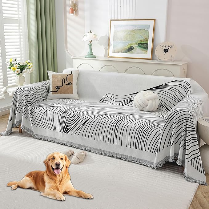 Non Slip Sofa Covers Couch Covers for 3 Cushion Couch Sofa Pet Friendly Washable Couch Covers for Sofa, Soft Thick Sectional Couch Covers L Shape Furniture Protector for Kids, Dogs 71" X134"
