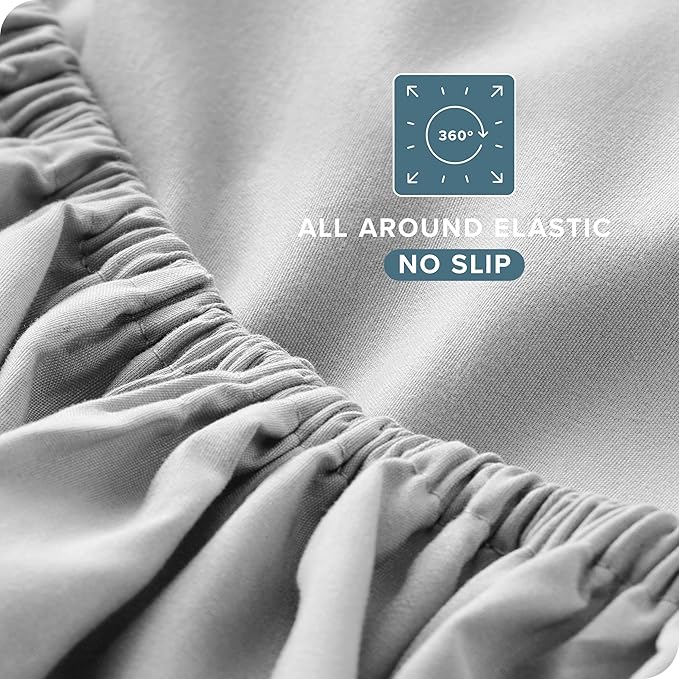 Bare Home King Sheet Set - Luxury 1800 Ultra-Soft Microfiber King Bed Sheets - Double Brushed - Deep Pockets - Easy Fit - 4 Piece Set - Bedding Sheets & Pillowcases (King, Cloud Grey)