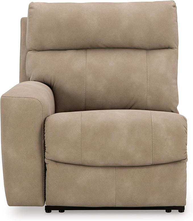 Signature Design by Ashley Next-Gen DuraPella Contemporary Faux Leather Modular Wall Hugger 3-Piece Power Reclining Sectional Sofa with Adjustable Headrest and USB Ports, Light Brown