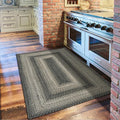 Flint Hill Grey Small Braided Rugs, 2x3' Rectangle - Handmade with Jute, Warm Primitive Decor, Perfect for Bathrooms and Entryways - Durable and Easy to Clean