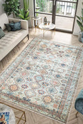 Keen Home Design 4x6 Rug - Machine Washable Area Rug with Non-Slip Backing, Ideal for Living Room, Dining Room, Bedroom - Vintage, Easy Clean, Durable, Low Pile Rug - (4' x 6')