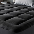 Ultra Soft King Size Mattress Topper - Viscose Made from Bamboo Pillow Top Mattress Pad for Back Pain Relief - Naturally Cooling for Hot Sleepers, Black