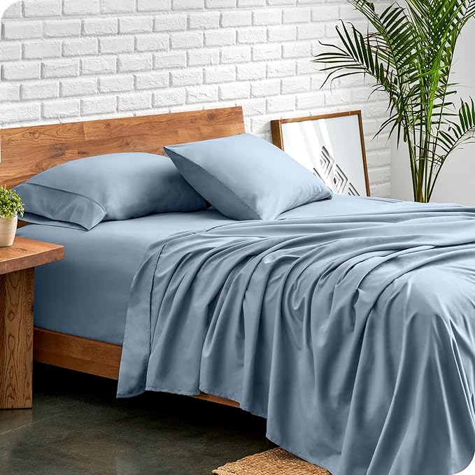 Bare Home Twin XL Sheet Set - College Dorm Size - Luxury 1800 Ultra-Soft Microfiber Twin Extra Long Bed Sheets - Deep Pockets - Easy Fit - Extra Soft - 3 Piece Set - Bed Sheets (Twin XL, Dusty Blue)