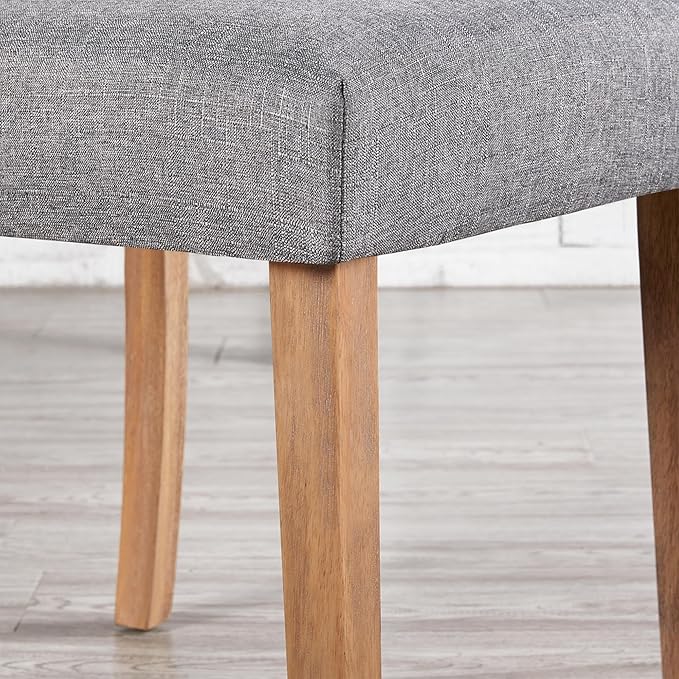 Yaheetech Dining Chairs Set of 2 Fabric Upholstered Dining Room Chairs with Button Tufted High Back and Solid Wood Legs for Kitchen/Living Room/Restaurant, Modern Style, Dark Gray
