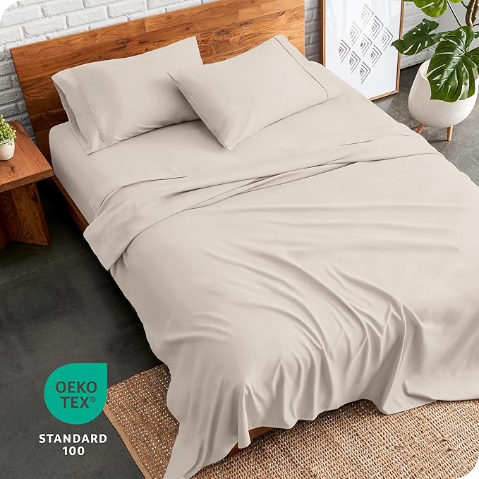 Bare Home Twin XL Sheet Set - 1800 Ultra-Soft Microfiber Twin Extra Long Bed Sheets - Double Brushed - Deep Pockets - Easy Fit - Extra Soft - 3 Piece Set - Bed Sheets & Pillowcases (Twin XL, Wheat)