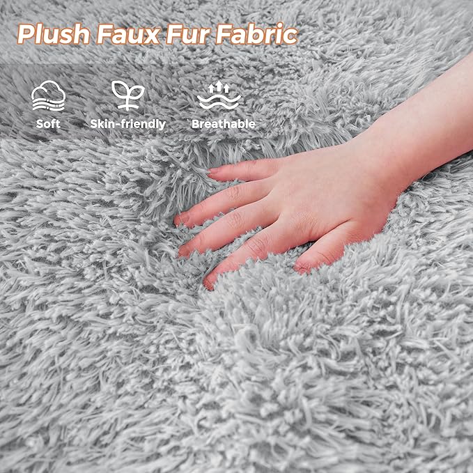 MAXYOYO Kids Bean Bag Chair, Stuffed Faux Fur Bean Bag for Toddler, Ultra Soft Floor Sofa with High-Density Foam Filling, Lazy Chair for Living Room, Playroom, Nursery Room