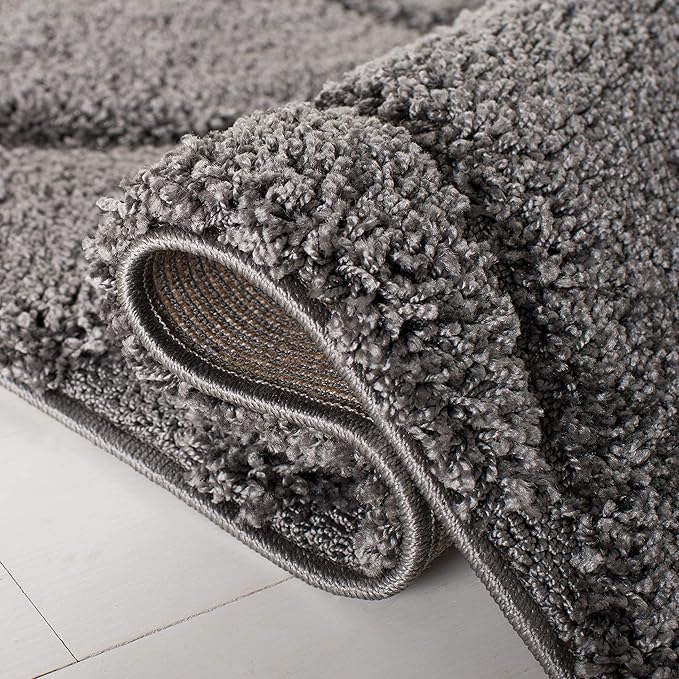 SAFAVIEH Florida Shag Collection Runner Rug - 2'3" x 13', Grey, Scroll Design, Non-Shedding & Easy Care, 1.2-inch Thick Ideal for High Traffic Areas in Living Room, Bedroom (SG455-8013)