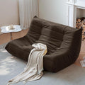 Bean Bag Chair, Loveseat Fireside Chair Bean Bag Sofa for Adults, 2 Seater Bean Bag Chairs for Teens with High-Resilience Foam, Memory Foam Bean Bag for Living Room, Bedroom, Office (Suede, Coffee)
