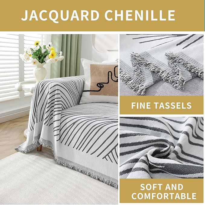 Non Slip Sofa Covers Couch Covers for 3 Cushion Couch Sofa Pet Friendly Washable Couch Covers for Sofa, Soft Thick Sectional Couch Covers L Shape Furniture Protector for Kids, Dogs 91" X134"