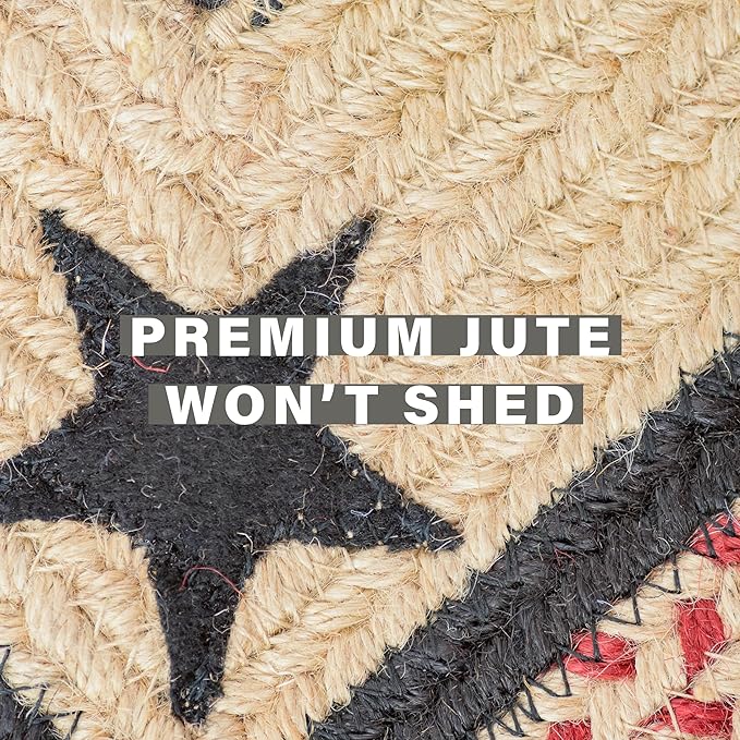 Homespice Gloucester Jute Black 4x6' Braided Area Rug for Living Room, Bedroom and Dining Room. Pet Friendly. Decor Styles- Farmhouse Rug, Rustic, Vintage, Cottage, Primitive, Country, Boho Rug