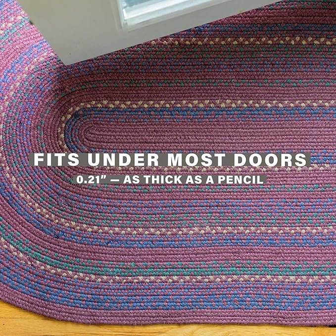 Jamestown Burgundy Oval Braided Rugs, Jute, 8x10' - Rustic Cabin Decor for Bedroom, Living Room, Everywhere