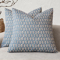 Foindtower Set of 2 Decorative Neutral Floral Print Throw Pillow Covers Vintage Accent Farmhouse Cushion Covers Boho Home Decor for Sofa Couch Chair Bedroom Living Room Outdoor,22×22 Inch,Dusty Blue