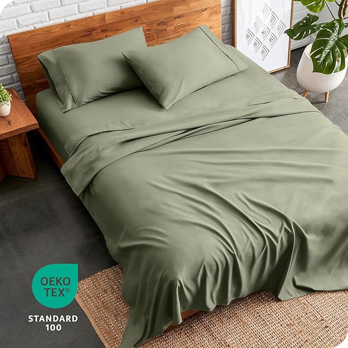 Bare Home Twin XL Sheet Set - 1800 Ultra-Soft Microfiber Twin Extra Long Bed Sheets - Double Brushed - Deep Pockets - Easy Fit - Extra Soft - 3 Piece Set - Bed Sheets & Pillowcases (Twin XL, Sage)