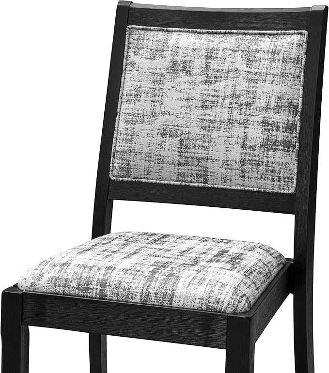 East West Furniture LGX25-BLK-30 -5 Piece Dining Set Includes a Rectangular Kitchen Table with Black Tabletop and 4 Stackable Polyester Fabric Chairs, Black