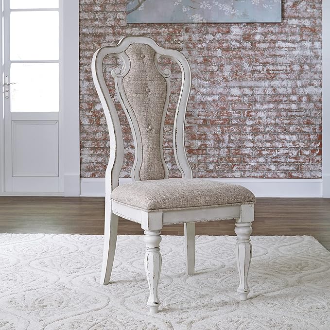LIBERTY FURNITURE INDUSTRIES, INC. Magnolia Manor Opt 5 Piece Pedestal Table Set, Antique White, Width 42" x Depth 60" Height 30"