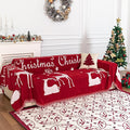 MYSKY HOME Christmas Couch Cover for Sofa Couch Covers for Pets, Non Slip Dogs Furniture Protector with Tassels for Living Room Non Slip Washable Furniture Protector Cover for Pet, Cat, 71"x118", Red